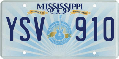 MS license plate YSV910