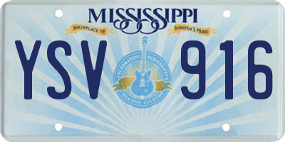 MS license plate YSV916