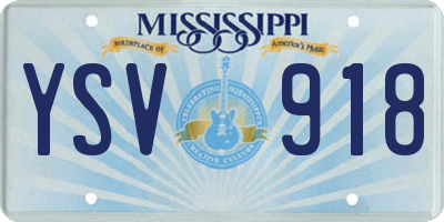 MS license plate YSV918