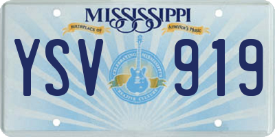 MS license plate YSV919