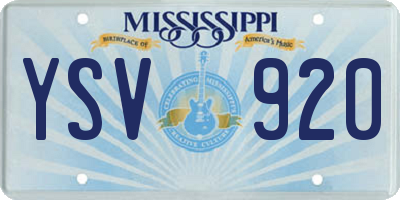 MS license plate YSV920