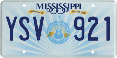 MS license plate YSV921