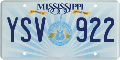 MS license plate YSV922