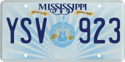 MS license plate YSV923