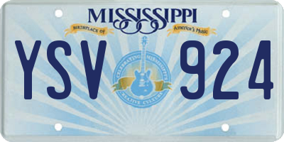 MS license plate YSV924