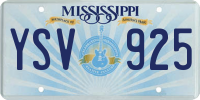 MS license plate YSV925