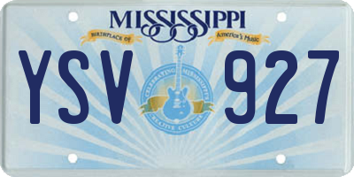MS license plate YSV927
