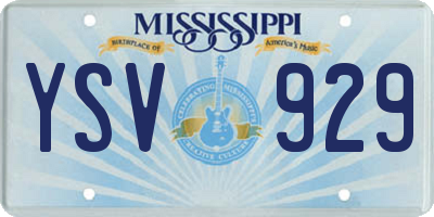 MS license plate YSV929