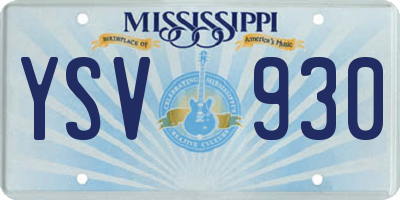 MS license plate YSV930