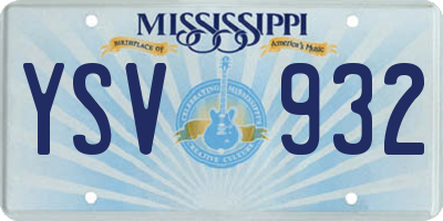 MS license plate YSV932