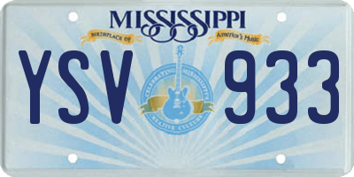MS license plate YSV933
