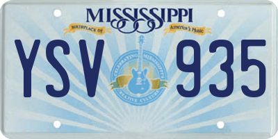 MS license plate YSV935