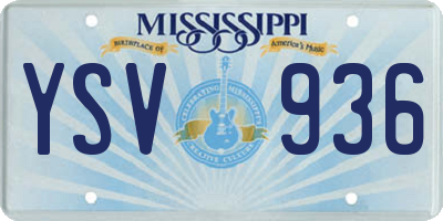 MS license plate YSV936