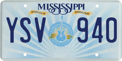 MS license plate YSV940