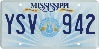 MS license plate YSV942