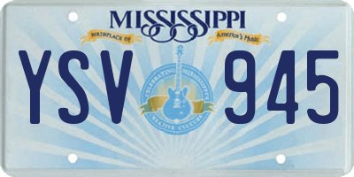 MS license plate YSV945