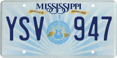MS license plate YSV947