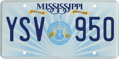 MS license plate YSV950