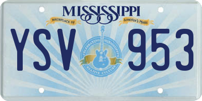 MS license plate YSV953