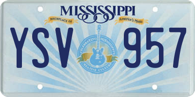 MS license plate YSV957