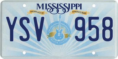 MS license plate YSV958
