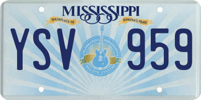 MS license plate YSV959