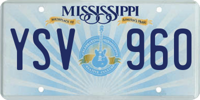 MS license plate YSV960