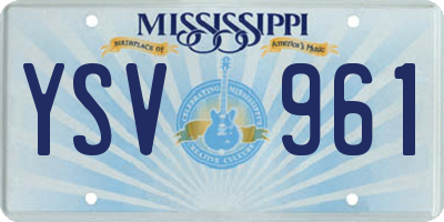 MS license plate YSV961