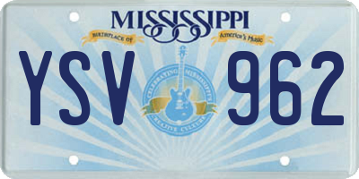 MS license plate YSV962