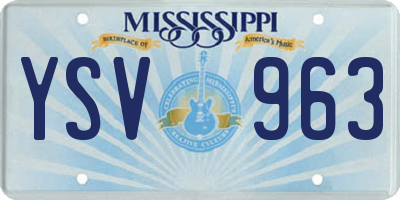 MS license plate YSV963