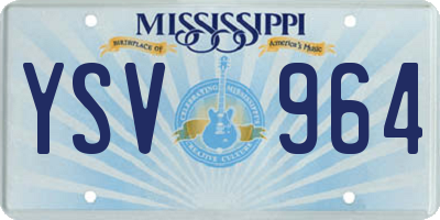 MS license plate YSV964