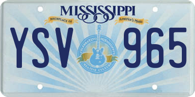 MS license plate YSV965