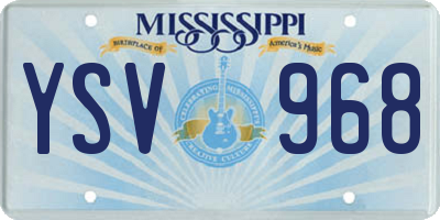 MS license plate YSV968
