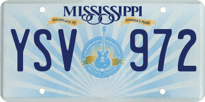 MS license plate YSV972