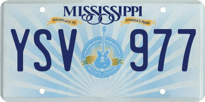 MS license plate YSV977