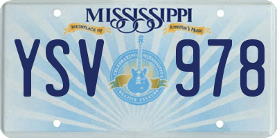 MS license plate YSV978