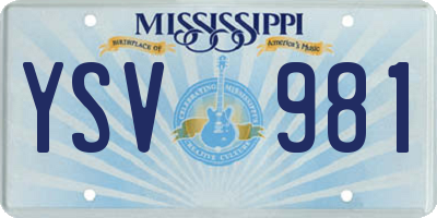 MS license plate YSV981