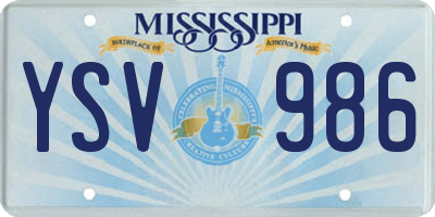 MS license plate YSV986