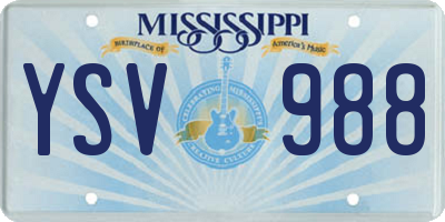 MS license plate YSV988