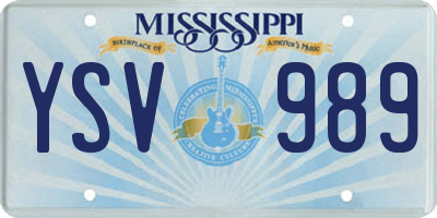 MS license plate YSV989