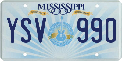 MS license plate YSV990
