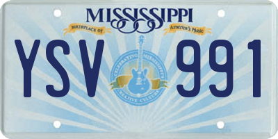 MS license plate YSV991