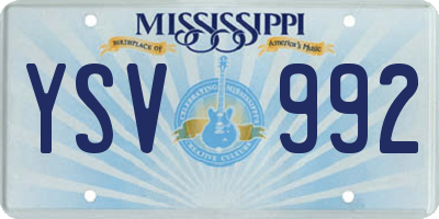 MS license plate YSV992
