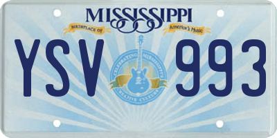 MS license plate YSV993