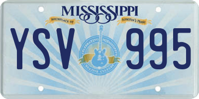 MS license plate YSV995