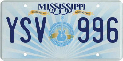 MS license plate YSV996