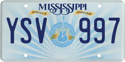 MS license plate YSV997