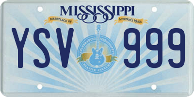MS license plate YSV999