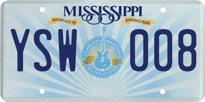 MS license plate YSW008