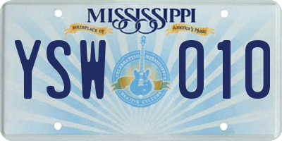 MS license plate YSW010